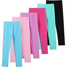 Chicduo 4 Pack Girls Leggings Yoga Pants for Kids Full Length Stretchy Pants Girls Solid Basic Leggings