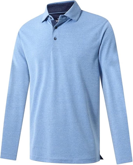 veboon men's polo shirts long and short sleeve cotton blend heather moisture wicking casual collared shirts - large