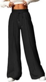 (Size S) Aleumdr Women's High Waisted Drawstring Waist Wide Leg Sweatpants with Pockets Casual Loose Yoga Pants