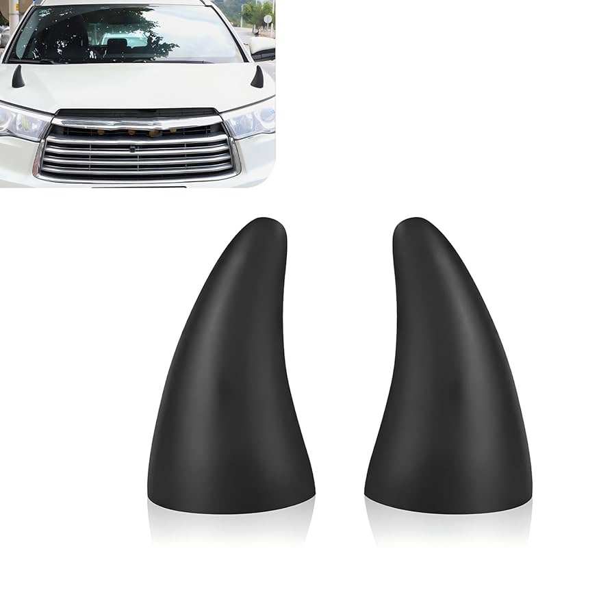 Gseigvee 2 PCS 3D Devil Horns Roof Sticker, Bumper Anti-Collision Decal,Car Exterior Cute Decoration, Universal for Most Cars (Black)