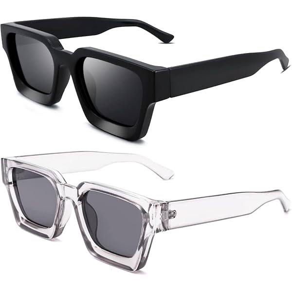 Braylenz Retro 90s Chunky Square Sunglasses for Women & Men - Thick Polarized Uv400 Protection, Lightweight Unisex Frame