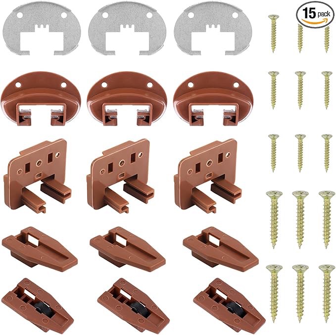 6 Sets Drawer Guide Kit, Drawer Replacement Parts Drawer Slide Track Guide Repair Kit Dresser Drawer Center Mount Drawer Slides for Kenlin Rite-Trak Drawer System