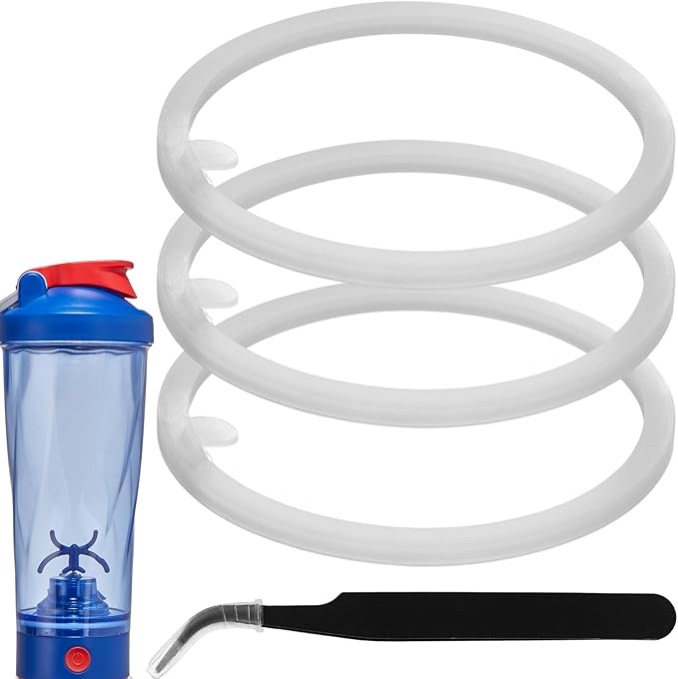 yinord 3pcs mixer cup gasket replacement parts for 24 oz vortex portable mixer cup, shaker bottle water bottle leakproof silicone gasket, compatible with voltrx premium electric protein shaker bottle