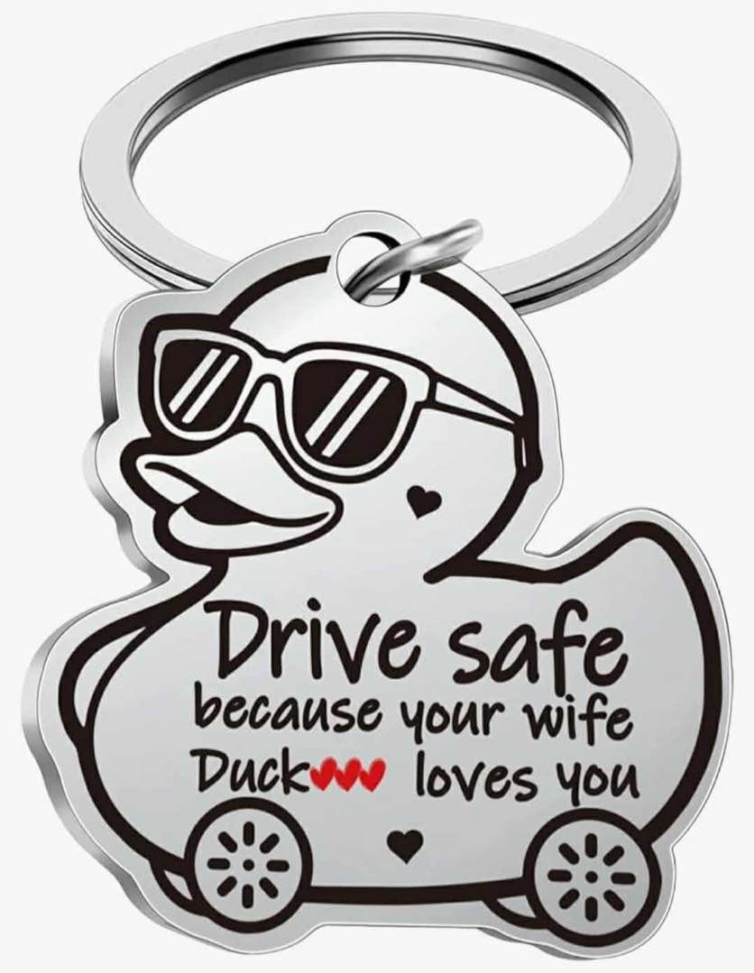 Fathers Day Birthday Gifts for Husband Drive Safe Keychain for Him Husband Birthday Gift Idea from Wife, Funny Drive Safe Gift for Men Anniversary Christmas Valentines I Love You Gifts for Him
