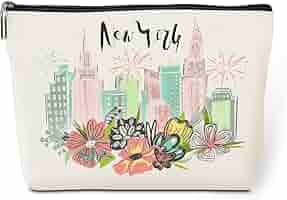 New York Makeup Bag Cosmetic Bag, Travel Gifts for Women, Souvenir Merchandise for NY Lovers & Travellers I NY2