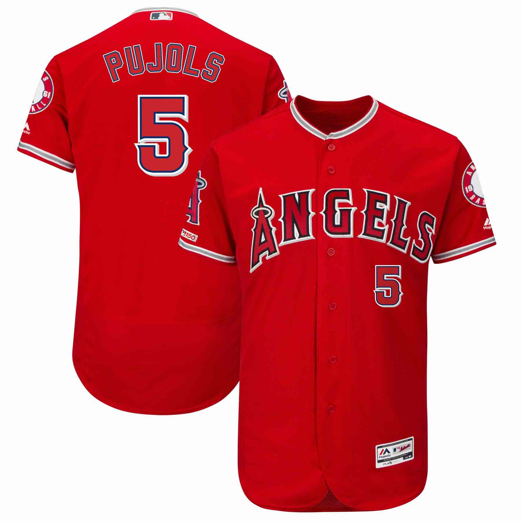 Mlb Baseball Jersey Los Angeles Angels Alternate Replica Jersey Scarlet...