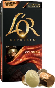 L'or Espresso Coffee Columbia Capsules 10ct Works with Nespresso Original Line