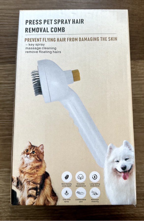 Pet Hair Removal Steam Brush Dogs Cats Grooming Soft Steel Bar Round Comb Teeth