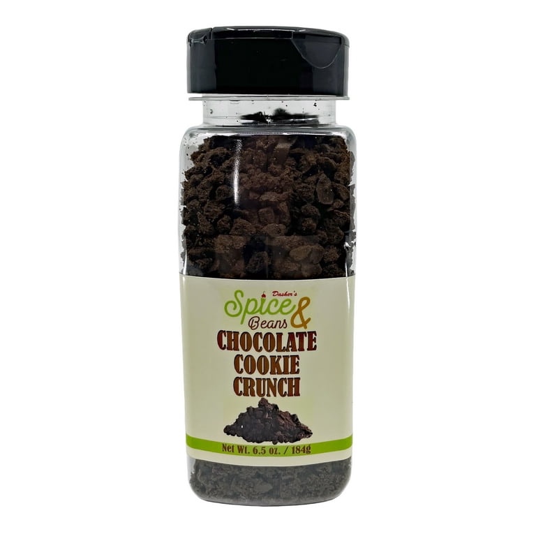 Chocolate Cookie Crunch Ice Cream Topping & Cake Decoration 6.5 oz, by Dasher's Spice & Beans