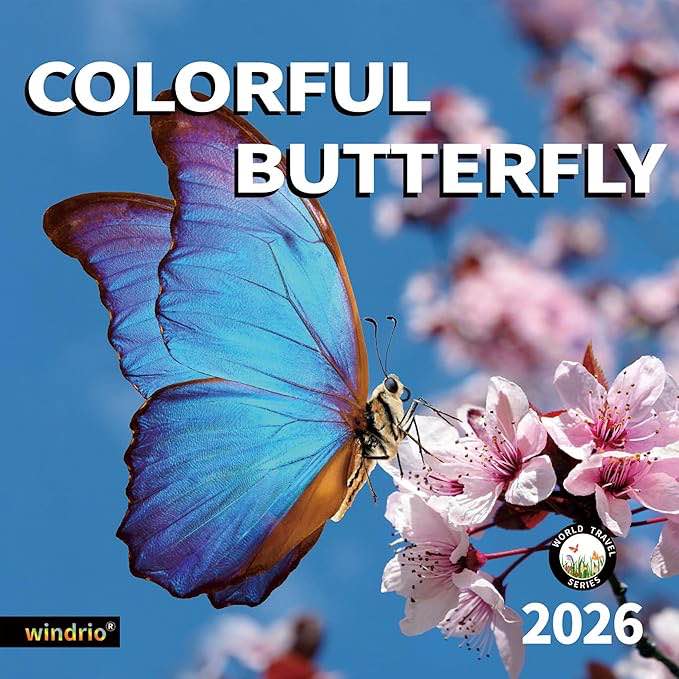 2026 Wall Calendar,Calendar 2026, July 2025 - December 2026, Wall Calendar Butterfly, 12" x 24" Open