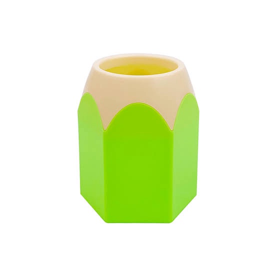 newkita pencil shaped desktop pen holder, multifunctional cute storage stationery pen stand, aesthetic desk organizer for school (green)