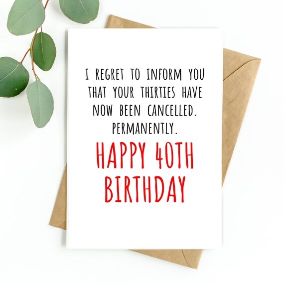 Funny Birthday Card For Women Men,40th Birthday Card,Birthday Gifts For Her,Birthday Card For Husban
