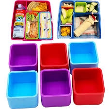 liamasum Silicone Lunch Boxes Reusable Bento Box Divider Accessories Meal Prep Containers
