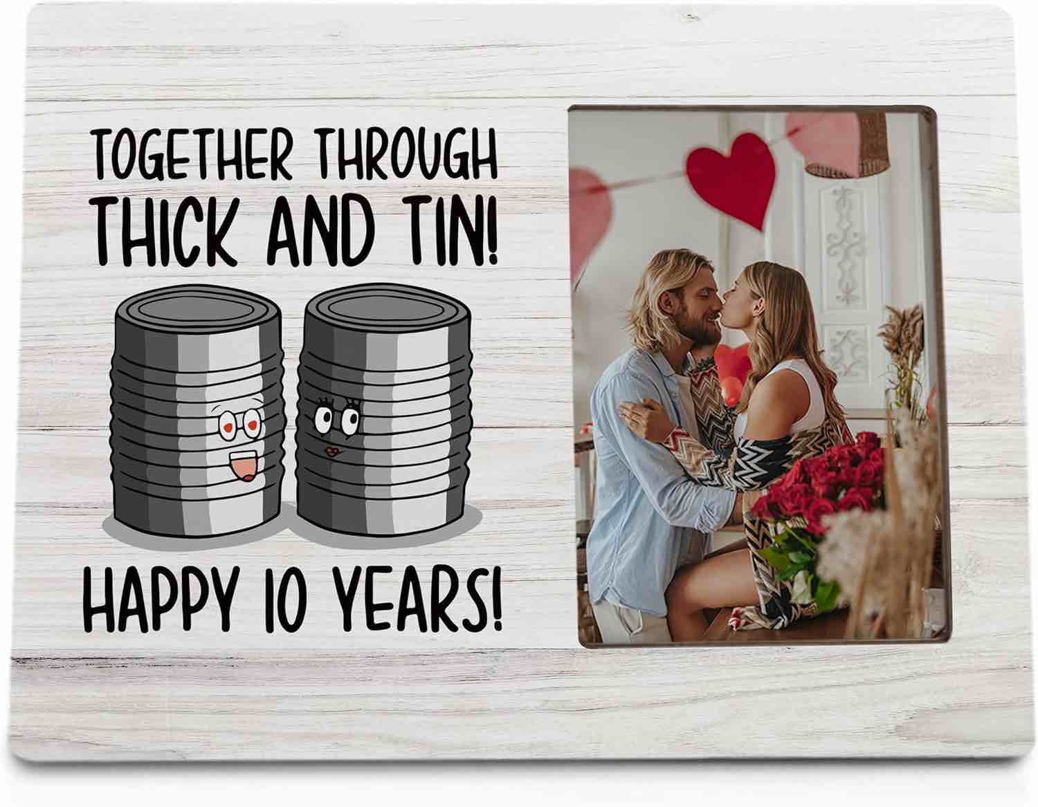 ANIANG Couples Picture Frame, Couple Anniversary 8x10 Photo Frame, 10 Year Anniversary Day Gifts for