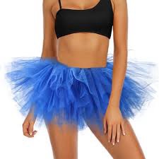 Jewemia Women Tutu Skirt Adult Short Tutu Tulle Skirts Elastic Sexy Tutu Dress 6 Layered Tutu Skirts