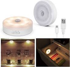 Motion Sensor Light 5v USB Powered Led Puck Lights Rechargeable Motion Activated Closet Light Wirele