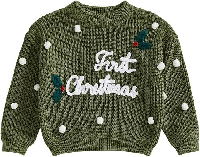 Baby Halloween Sweater Boy Girl Pumpkin Long Sleeve Crewneck Embroidery Knit Sweatshirt Toddler Pull