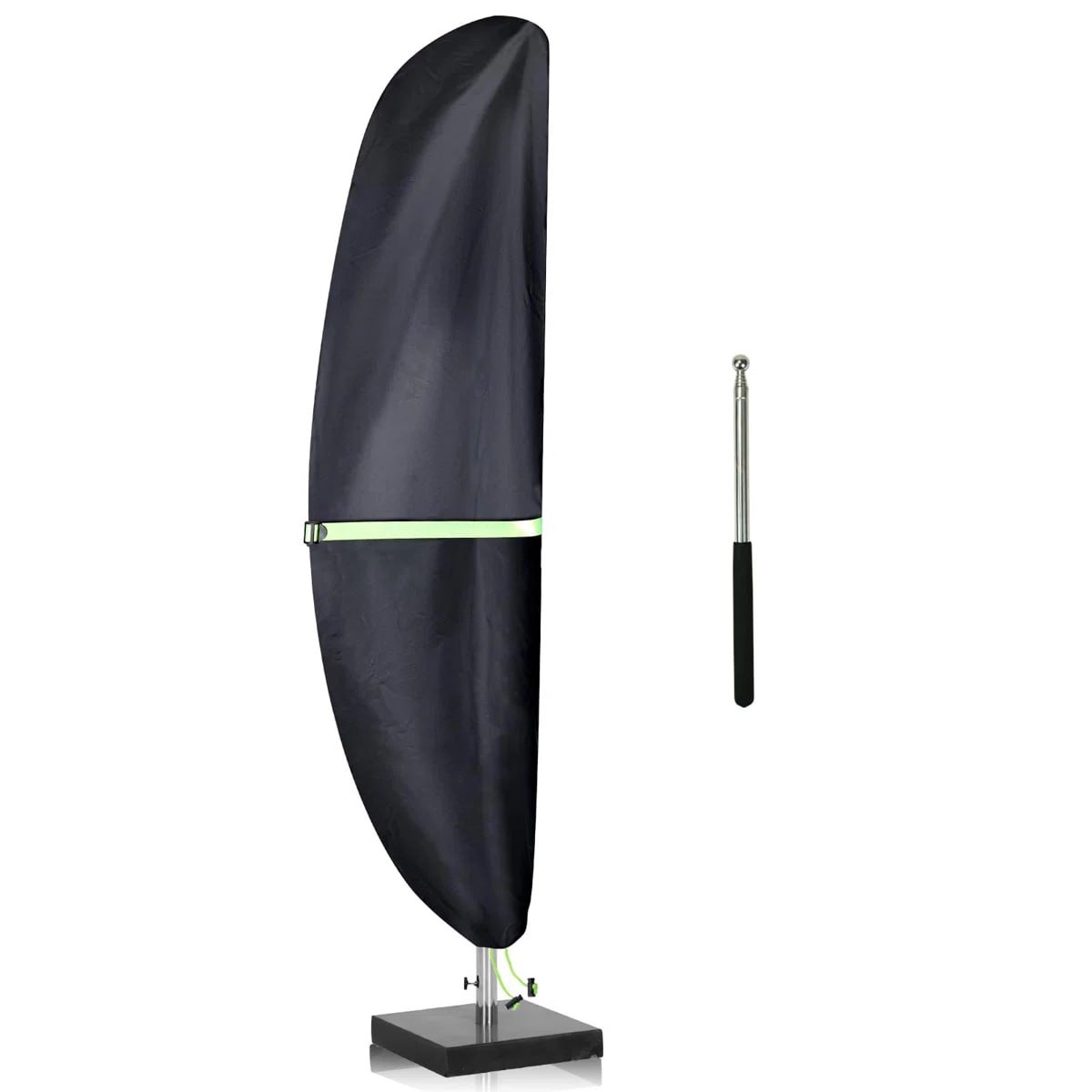 Cantilever Patio Umbrella Cover with Push Rod - Waterproof Patio Parasol Covers with Zipper for 9ft