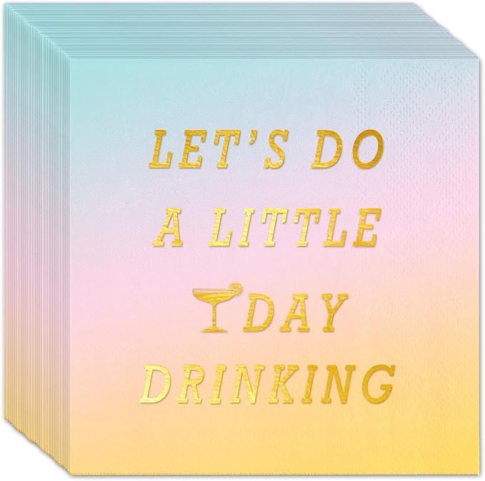 50pcs Funny Cocktail Napkins, 2Ply Decorative Fun Bar Napkins Beverage Paper Napkins Martini Birthday Party Supplies for Adults Women Bachelorette