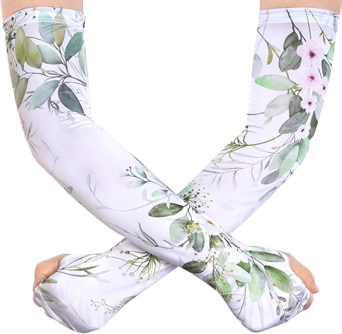 Rthjsfj Gardening Sleeves for Women Thorn Proof, Farm UV Sun Protection Arm Cooling Sleeves with Thu
