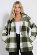 (Size S) MEROKEETY Women's Fleece Plaid Jacket Coats Button Down Lapel Sherpa Shacket Outwear with Pockets