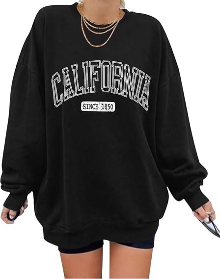 ORANDESIGNE Oversized Graphic Sweatshirt for Women Long Sleeve Crewneck Pullover Casual Fall Hoodie 