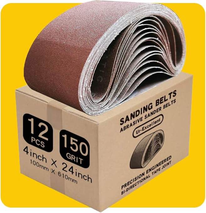4 x 24 Inch Assorted Sanding Belts | Premium Aluminum Oxide Sanding Belt Assortment | Premium Sander