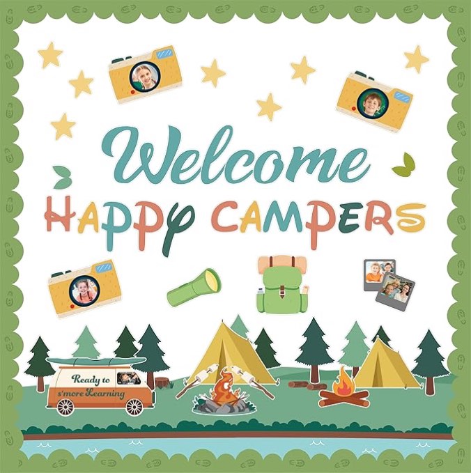 Camping Bulletin Board Decorations, Summer Camp Classroom Decorations, Camping Theme Classroom Decorations, Adventure Mountain Bulletin Board Decorations, Back to School Office Decor