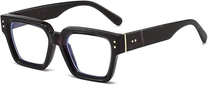 Fashion Square Glasses for Women Men Trendy Thick Frame Computer Eyeglasses Black Frame Clear Lens eyewear