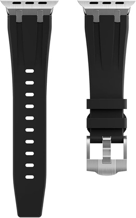 Silicone Sport Band Compatible for Apple Watch Band 49mm 45mm 44mm 42mm, Soft Wristbands Waterproof Replacement Strap with Stainless Steel Adapter for iWatch Series 9 Ultra SE 8 7 6 5 4 3 2 1 for Women Men Luxury Design