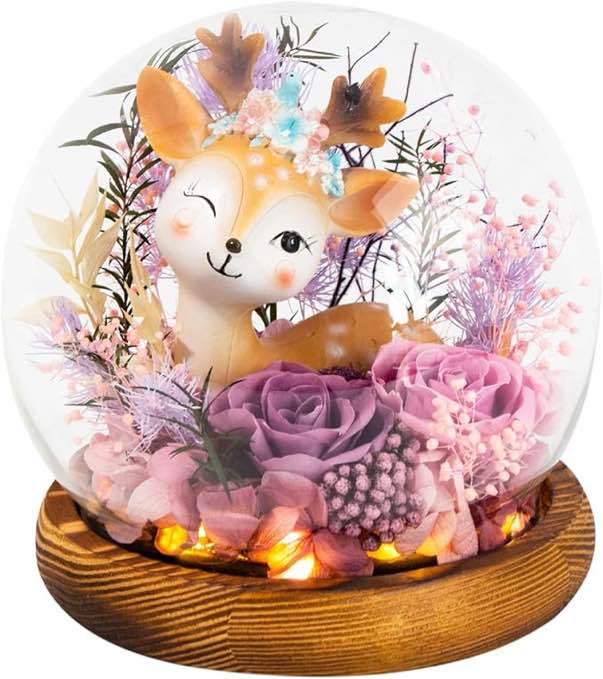 Niuirt Preserved Flower with Glass Dome - Unique Real Flower Gift for Women, Mom, Wife, Girlfriend -