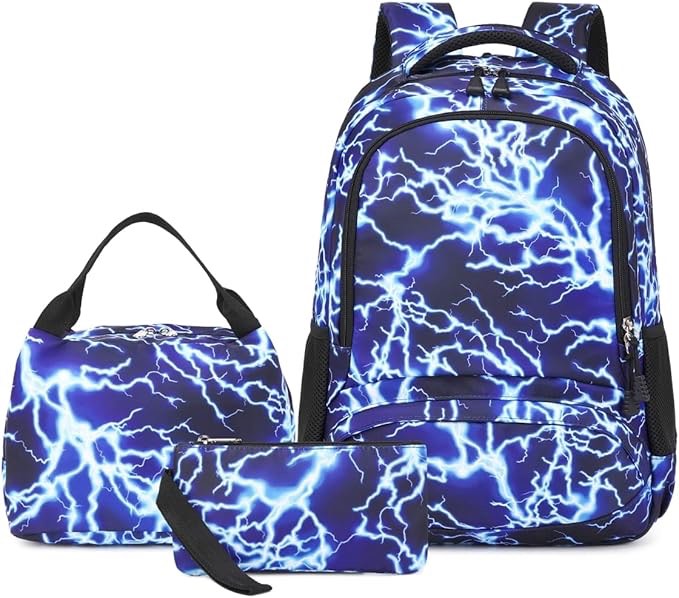 BABUN Backpack for Boys Middle Elementary Set for Kids Bookbag Lightning Laptop School Bags Waterpro