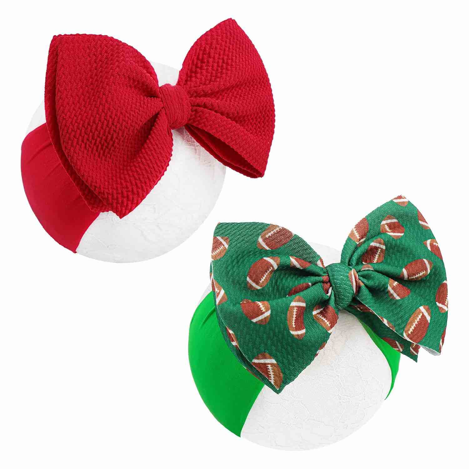 Lanmerry Football Headbands for Baby Girl Hair Bows Super Bowl Hair Accessories Newborn Infant Babie