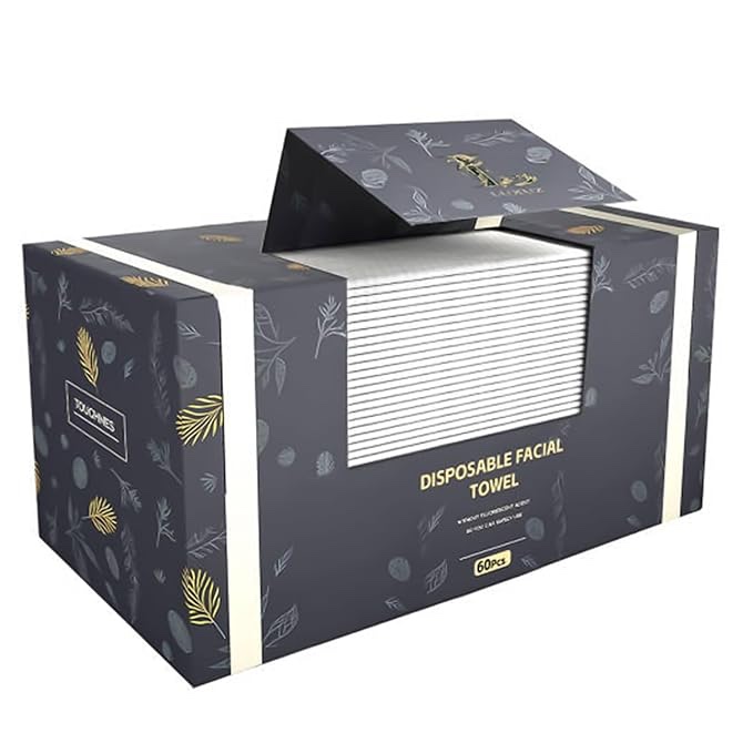 LUXUZ FACIAL CLEANSING CLOTHES,ULTR SOFT,DRY WIPES 60counts,1Pack,XL