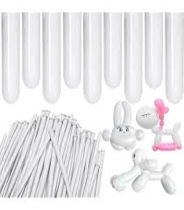 260 White Animal Balloons - 50 Long Balloons for Arch & Twisting