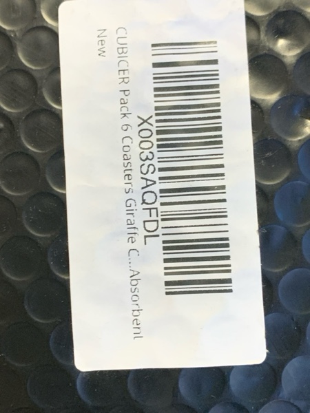 Condition photo showing New/Like New for CUBICER Pack 6 Coasters Giraffe Ceramic Coaster with Cork Base Housewarming Gifts for Women Adults Coffee Table Desk Car Cup Holders Home Decor Kitchen Accessories Cold Drinks Absorbent