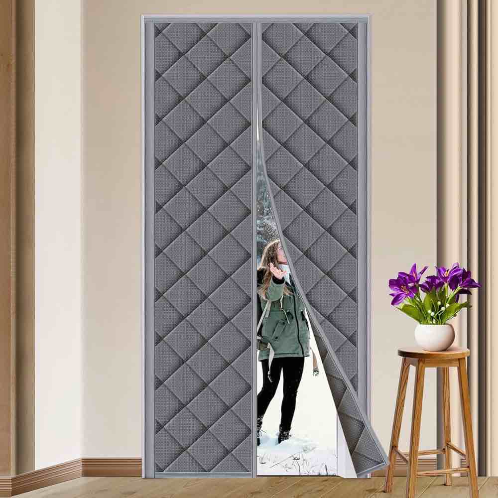Magnetic Thermal Insulated Door Curtain, Visible Door Cover for Heat Insulation, Magnetic Closure Th