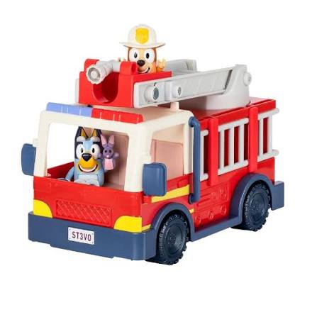 Bluey Firetruck Toy with Firefighter Bingo, Bob Bilby Figures | Extendable Ladder & Hose | Includes 