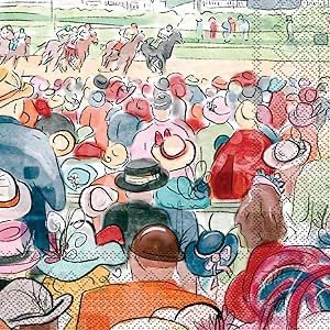 IHR Ideal Home Range Cocktail Napkins Disposable 3-Ply Paper Party Napkin Pack, 5" x 5", Spectators,