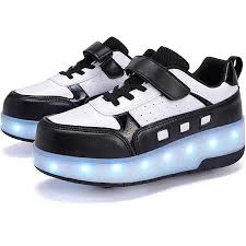 Unisex Roller Shoes Kids Sparkling Wheels Shoes Girls Light up Roller Skates Sneakers Boys Rechargeable Flashing Sneakers for Gift