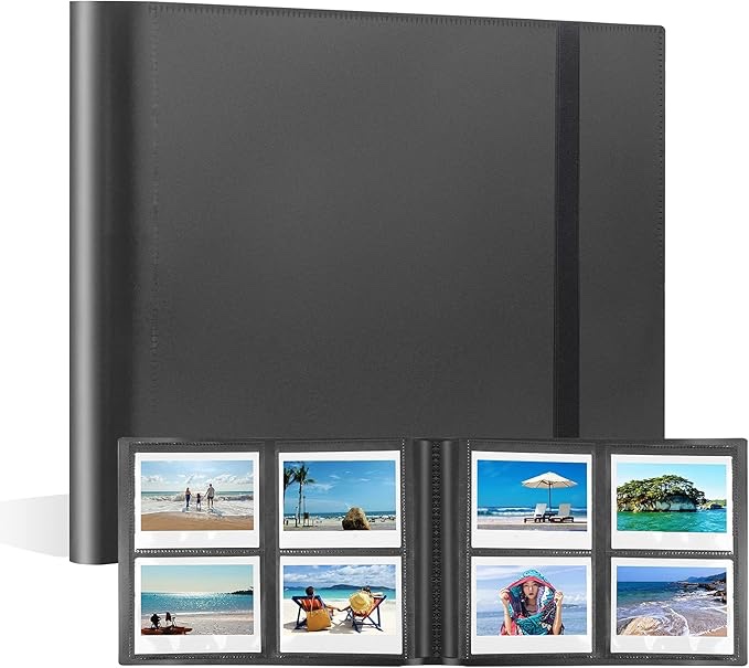 160 Pockets Photo Album for Fujifilm Instax Wide 300, Polaroid 600 i-Type 3.5x4.5 Inch Film Album, C