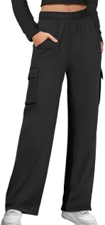 Cargo Sweatpants for Women Fleece Jogger Pants Casual Baggy Trousers Athletic Long Sweat Pants with 