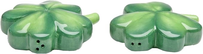 Cg 10494 Four Clover and Three-Leaf Shamrock Salt and Pepper Shakers