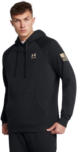 Under Armour Men's Freedom Flag Hoodie, (001) Black / / Desert Sand, X-Small