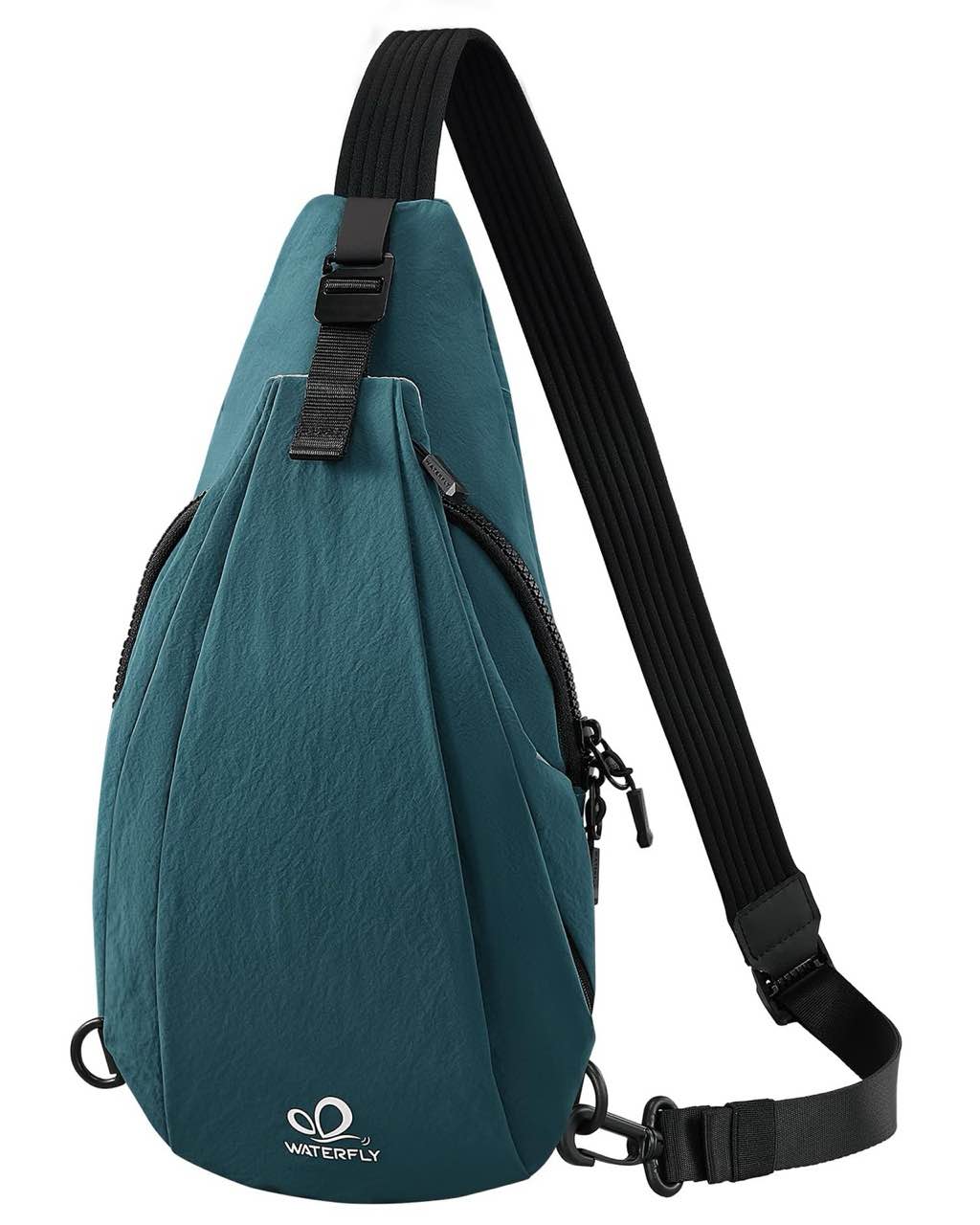WATERFLY Small Crossbody Sling Bag: Lightweight Women Men Sling Backpack Stylish Casual Cross Body Bag Adjustable Straps Chest Bag Daypack for Shopping Hiking Travelling Blue