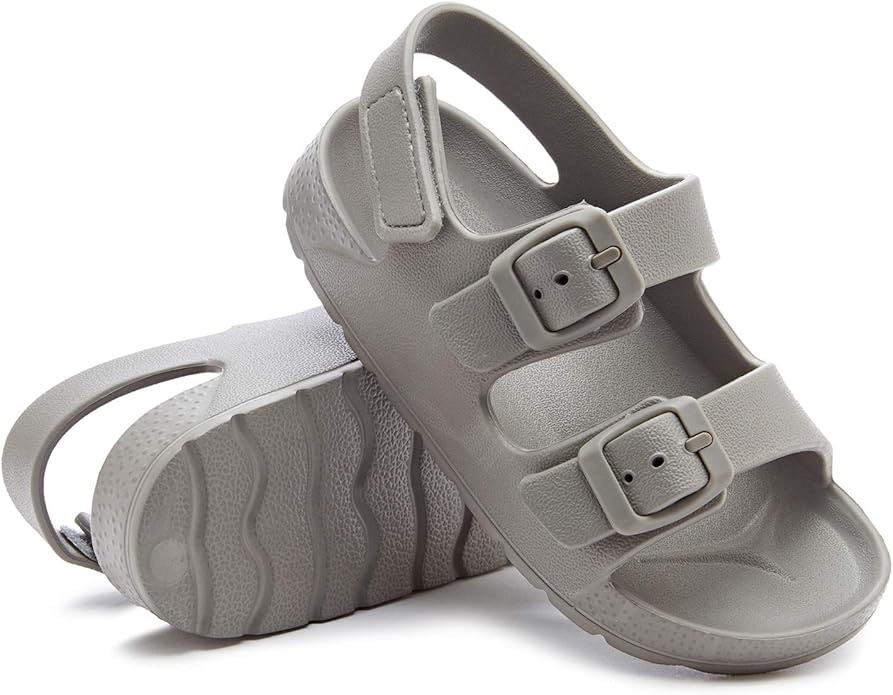 EasyStar Boys and Girls Lightweight Dual-Adjustable Sandal Buckles With Hook and Loop Heel Closure