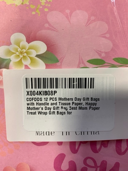 COFDDS 12 PCS Mothers Day Gift Bags with Tissue Paper Happy Mother's Day Bags Paper Treat Wrap Gift Bag for Mothers Day Supplies