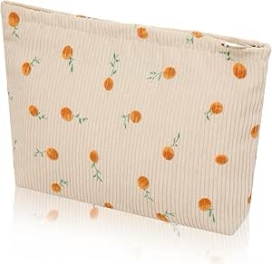 Wudimeitt Cosmetic bag Makeup bag Preppy Cute Corduroy Toiletry bag for women travel essentials (Yel