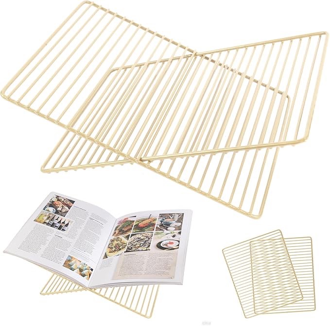 Metal Open Book Display Stand - 20" X 10" Large Cook Book Stand for Kitchen Counter, Adjustable Book Holder with X-Shaped Frame for Textbook, Cook Book, Recipe Book, Prayer Book, Bible, Quran Easel