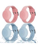 Waterproof Airtag Bracelets for Kids, (4 Pack) Soft Silicone Hidden Airtag Wristband - Lightweight G
